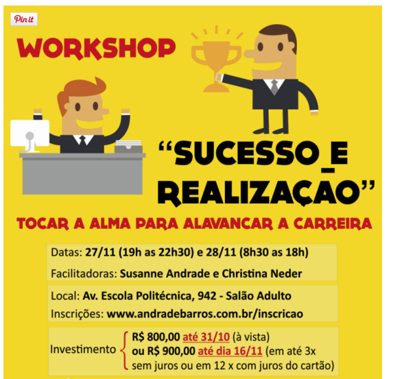 Susanne Andrade abre novas turmas para o seu Workshop: SUCESSO E REALIZAÇÃO