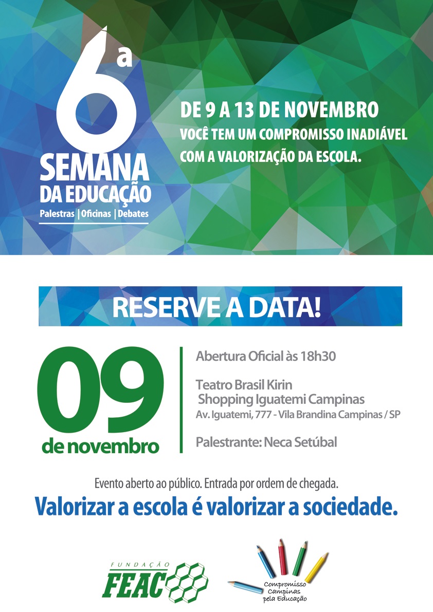 6° Semana da Educação em Campinas – Evento aberto