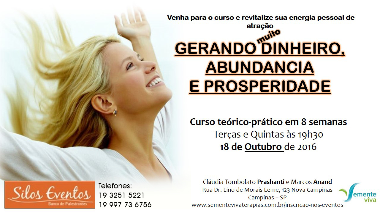 Curso Prosperidade – Psicóloga Claudia Tombolato e Marcos Anand