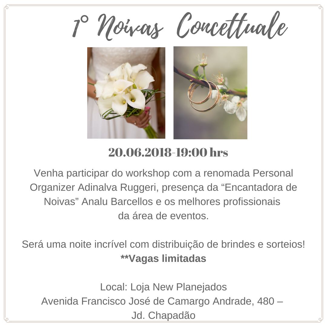 1° Noivas Concettuale, workshop organizado por Adinalva Ruggeri